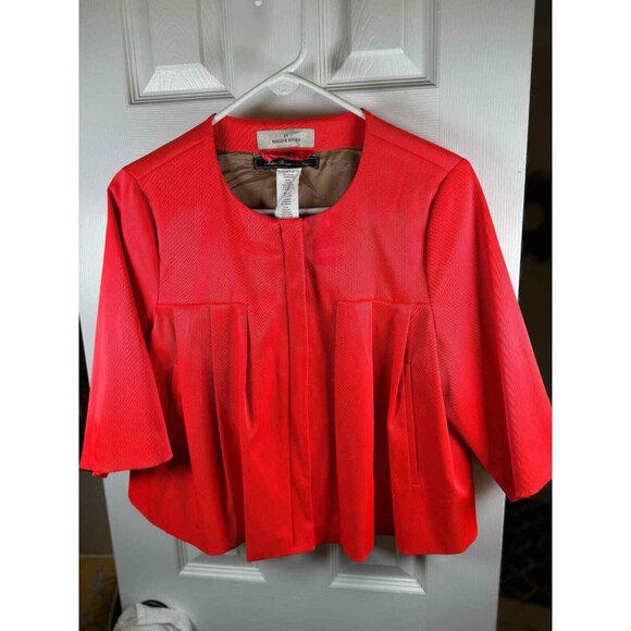 By Malene Birger Cropped Evening Jacket Bolero Blazer Salmon Pink Pockets Lined - Picture 11 of 11